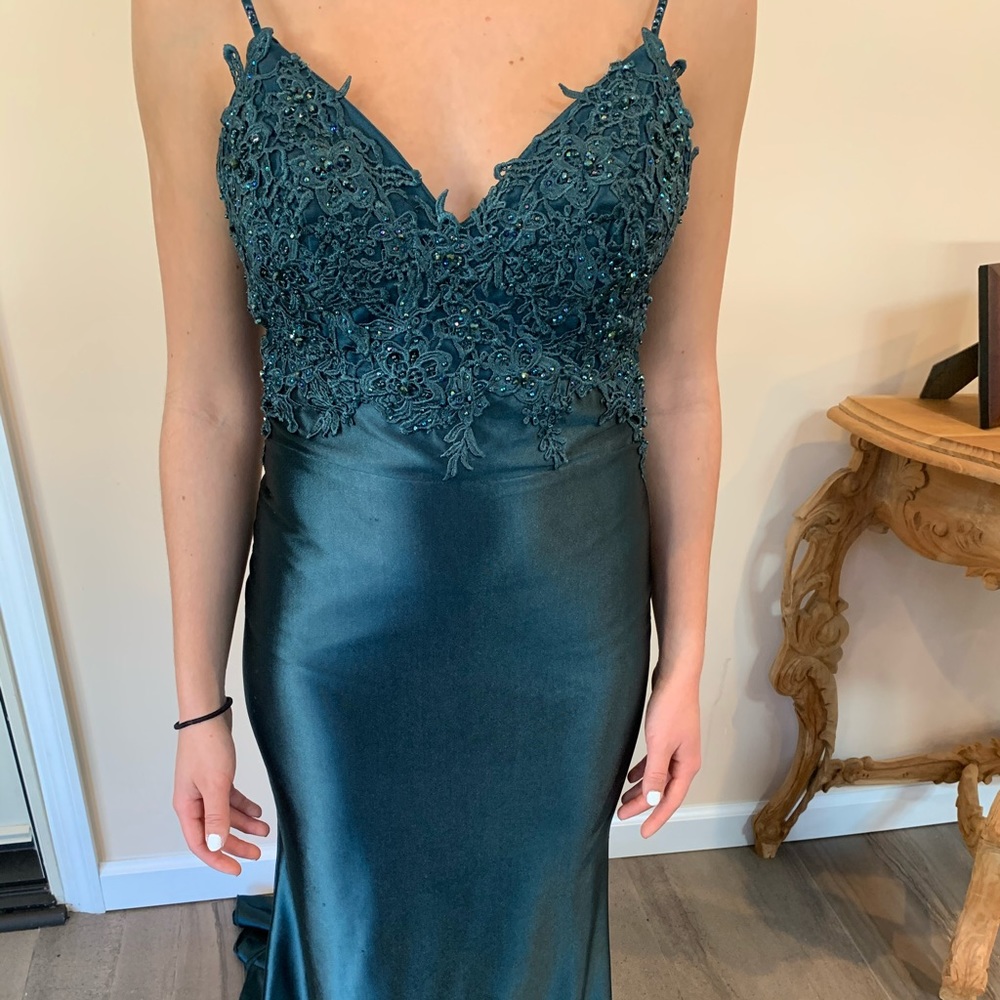 Turquoise dress/gown for prom/going out size 2